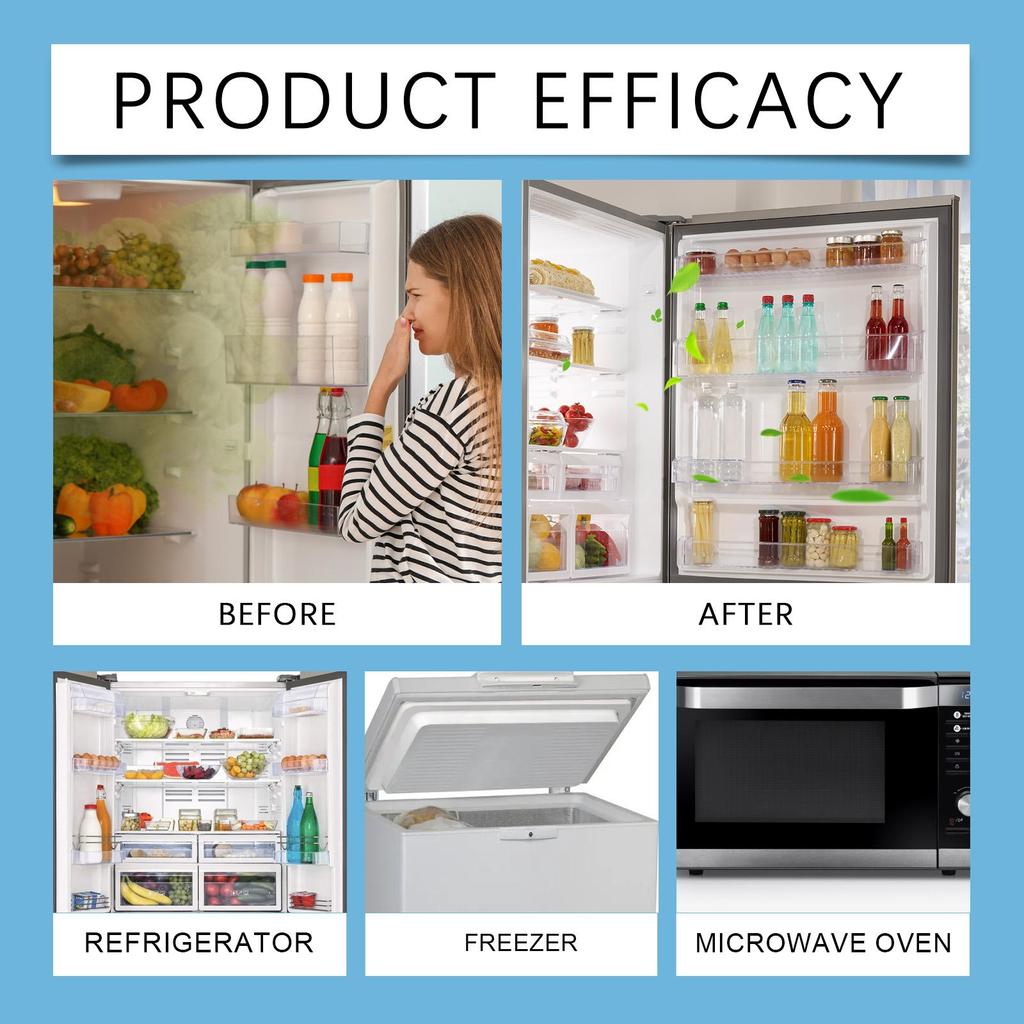 Jue Fish Refrigerator Deodorant Box, Inhibits Bacterial Growth, Household Refrigerator & Freezer Deodorizer, Refrigerator Freshener Box 50g