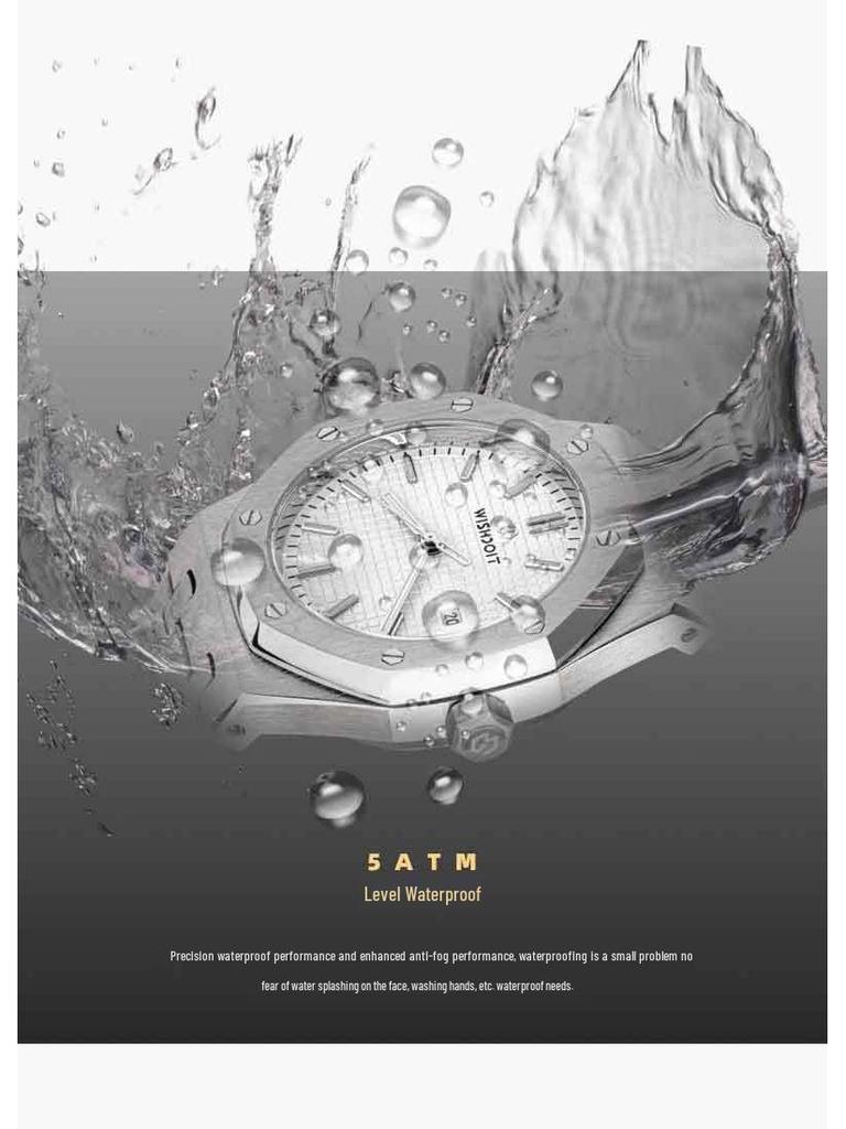 Swiss Waterproof Men's Automatic Mechanical Watch with Large Dial - European & American Style