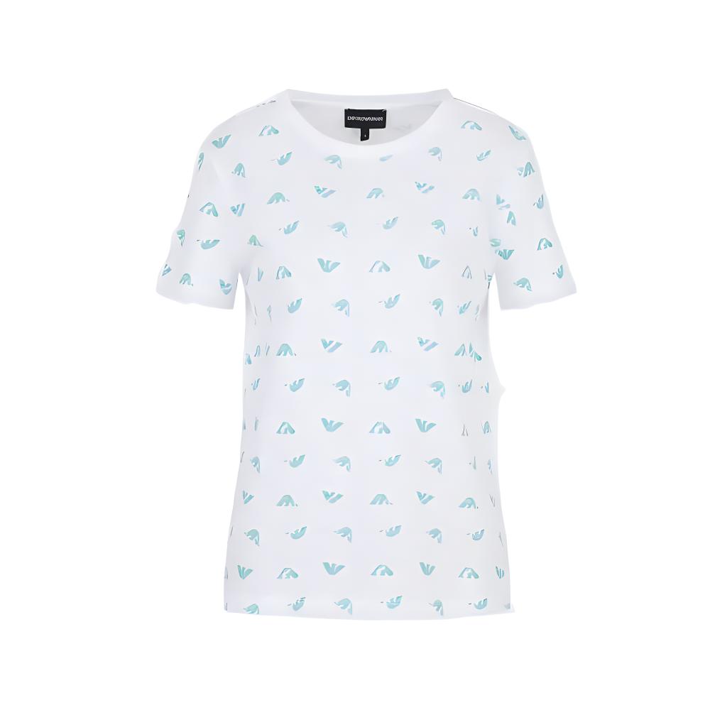 Emporio Armani Logo Print Round Neck Short Sleeve T-Shirt Women tops 3R2T7M-2JTEZ-F110 S