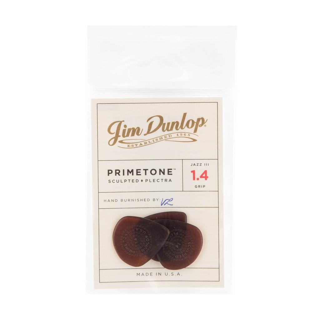 JIM DUNLOP Guitar PRIME TONE JAZZ III Pack of 3 Picks, Grip, 518P, 1.40,