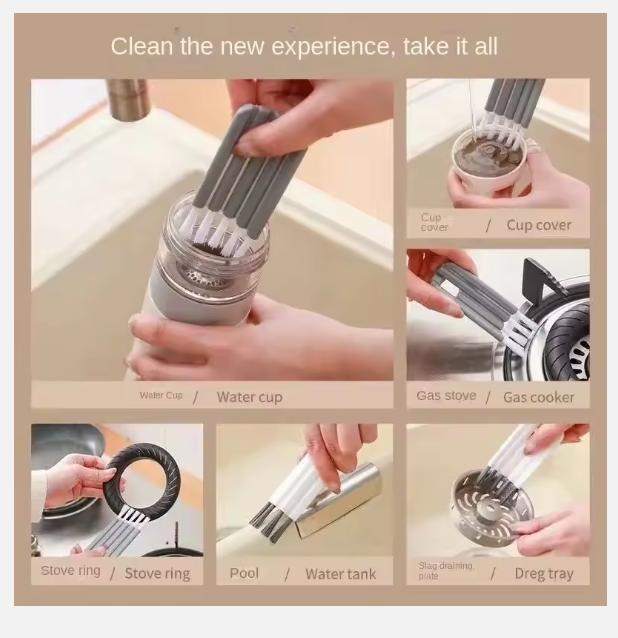 2025 Multifunctional Flexibil Gap Perie Capac Canelura Sticlă Sticlă Gap Perie de uz casnic peri moi Perie de curățare Instrument de bucătărie