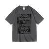 T-shirt Hip-Hop Oversize a Manica Corta Wu-Tang Clan "Logo W Classico" Carbone Lavaggio Vintage