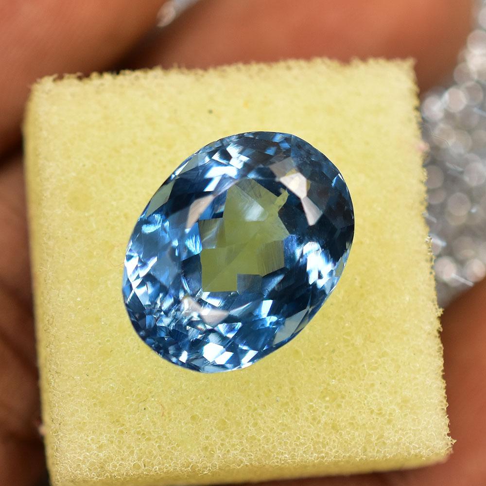Natural Blue Aquamarine Loose Gemstone 16.25 Ct Oval Cut for Him/Her for Jewelry Making and Crafts