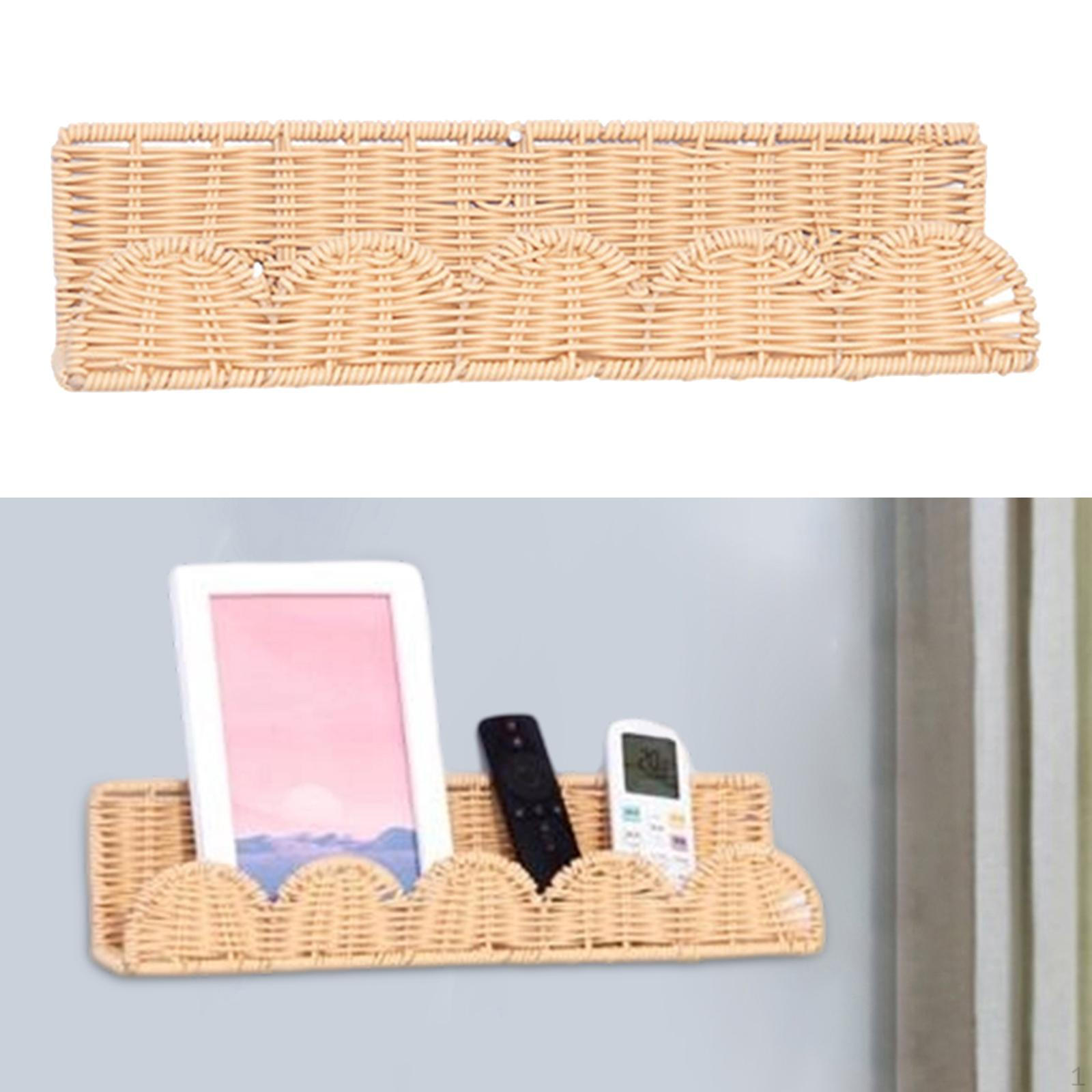 

Woven Hanging Basket Organizer Decor Practical Wall Mount Pastoral Holder Decorative Storage