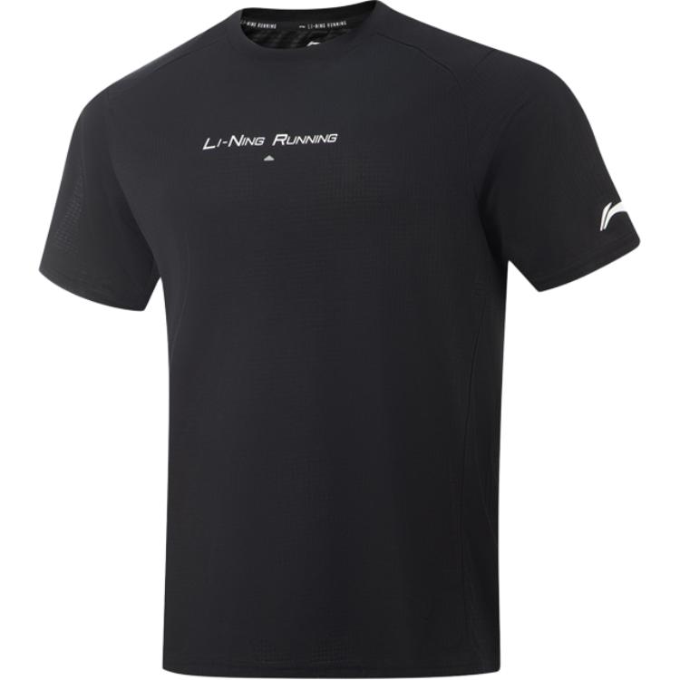 Li-Ning Минималистичная спортивная удобная дышащая повседневная классическая черно-белая футболка мужские топы ATSV313-1 M