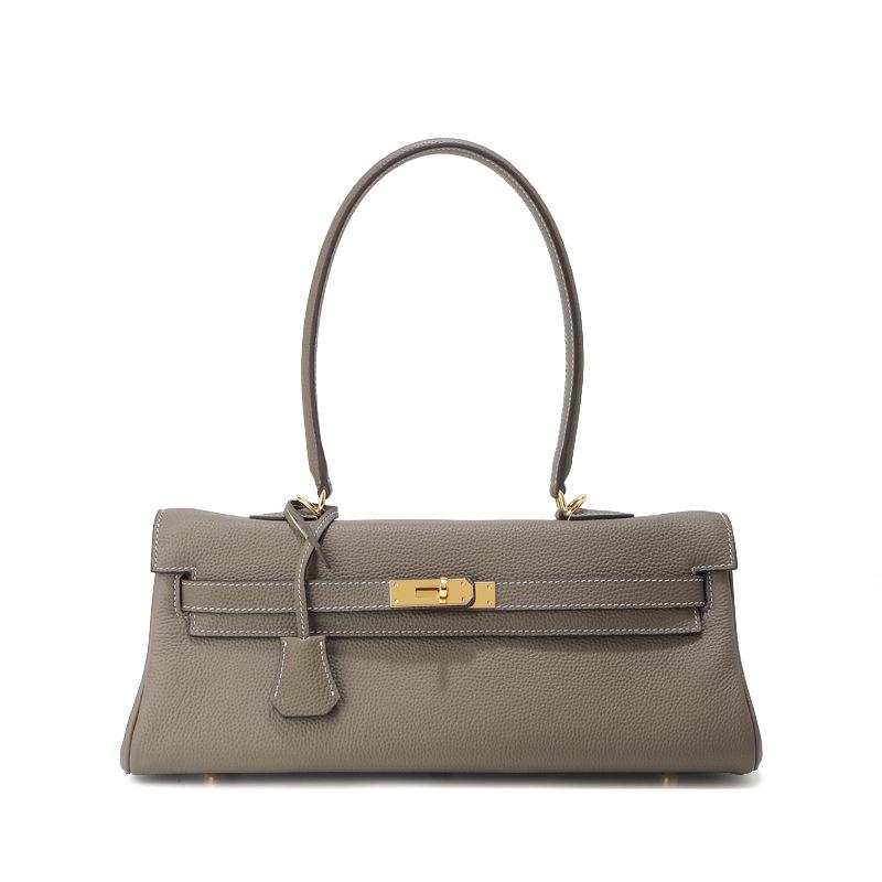 Foreign trade 35cm horizontal  bag first layer cowhide large capacity underarm shoulder bag genuine leather handbag commuter bag