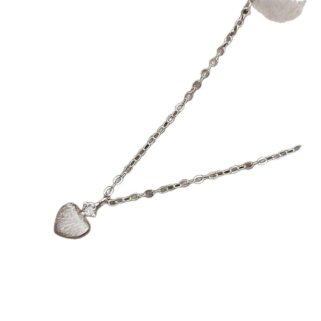 Sterling Silver Heart Pendant Necklace for Women - Elegant, Fashionable Clavicle Chain, Versatile INS Style