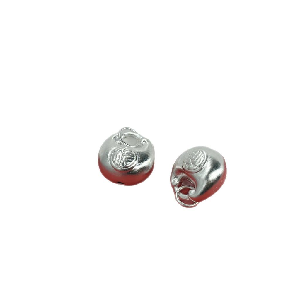 Sterling Silver 999 Chubby Fu Pendant 3D Craft Beads for DIY Jewelry & Bracelets