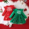Baby Weihnachtskleid für Mädchen Cartoon Weihnachtsmann Kleider Festival Party Kleid Frohe Weihnachten Babykleidung Mädchen Weihnachtskleid