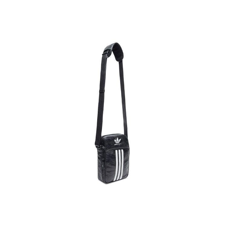 Balenciaga X Adidas Originals Collaboration Sheepskin Messenger Bag, Crossbody Bag, Shoulder Bag Unisex Black 721850210M41091