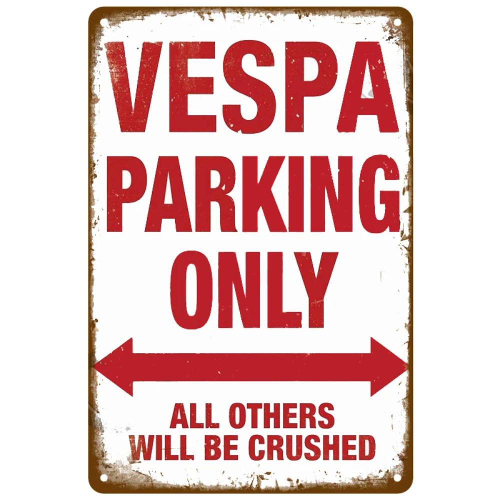 BarArtPro Vespa Tin Sign Art Decor Motorcycles Printed Metal Plaque - Vintage Pin Up Wall Art for Pub Interiors & Cafe Ambiance