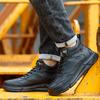 Fashion Waterproof Work Boots Safety Steel Toe Shoes Men Work Sneakers High Top Safety Shoes Men Protective Boots Mens Leather Boots