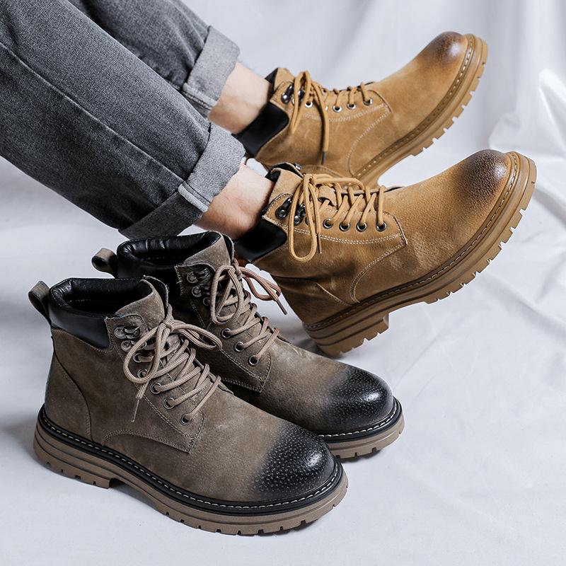 Martin boots men's mid-top men's autumn British style men's tooling rhubarb boots 6002-R