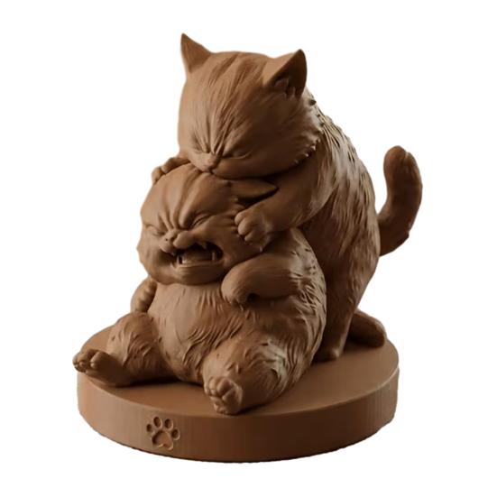 Frolicking Cats Figurine 3D Cat Statue Printed Playful Cute