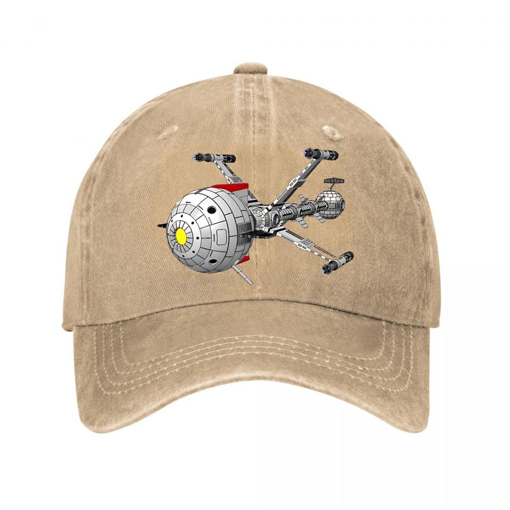 Retro SciFi Spaceship Detailed Design Baseball Cap Unisex Women Distressed Washed Sun Cap Outdoor Workouts Hat