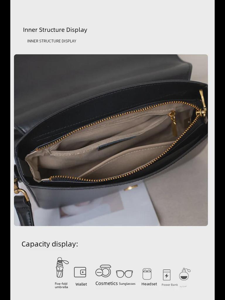 Bolsa Transversal Feminina Elegante de Outono/Inverno: Couro Premium, Design Quadrado Pequeno Moderno, Bolsa de Ombro Perfeita