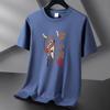 Peking Opera 10 Colors Pure Cotton Men T-shirt Round Neck Short Sleeve Loose Mans Tee Shirt Large Size S-6XL