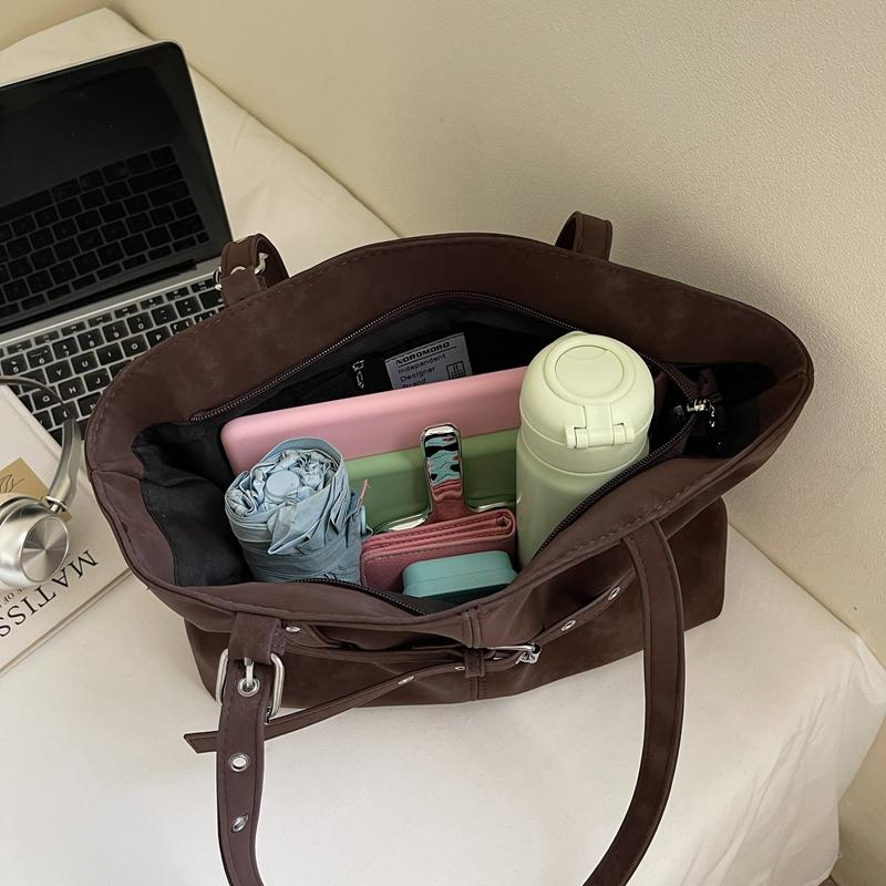 Trendy Fashion Simple Belt Buckle Retro Women's Underarm Bag Elegant Shoulder Bag Very Suitable for Daily Life, Shopping, and Women's Holiday Gifts