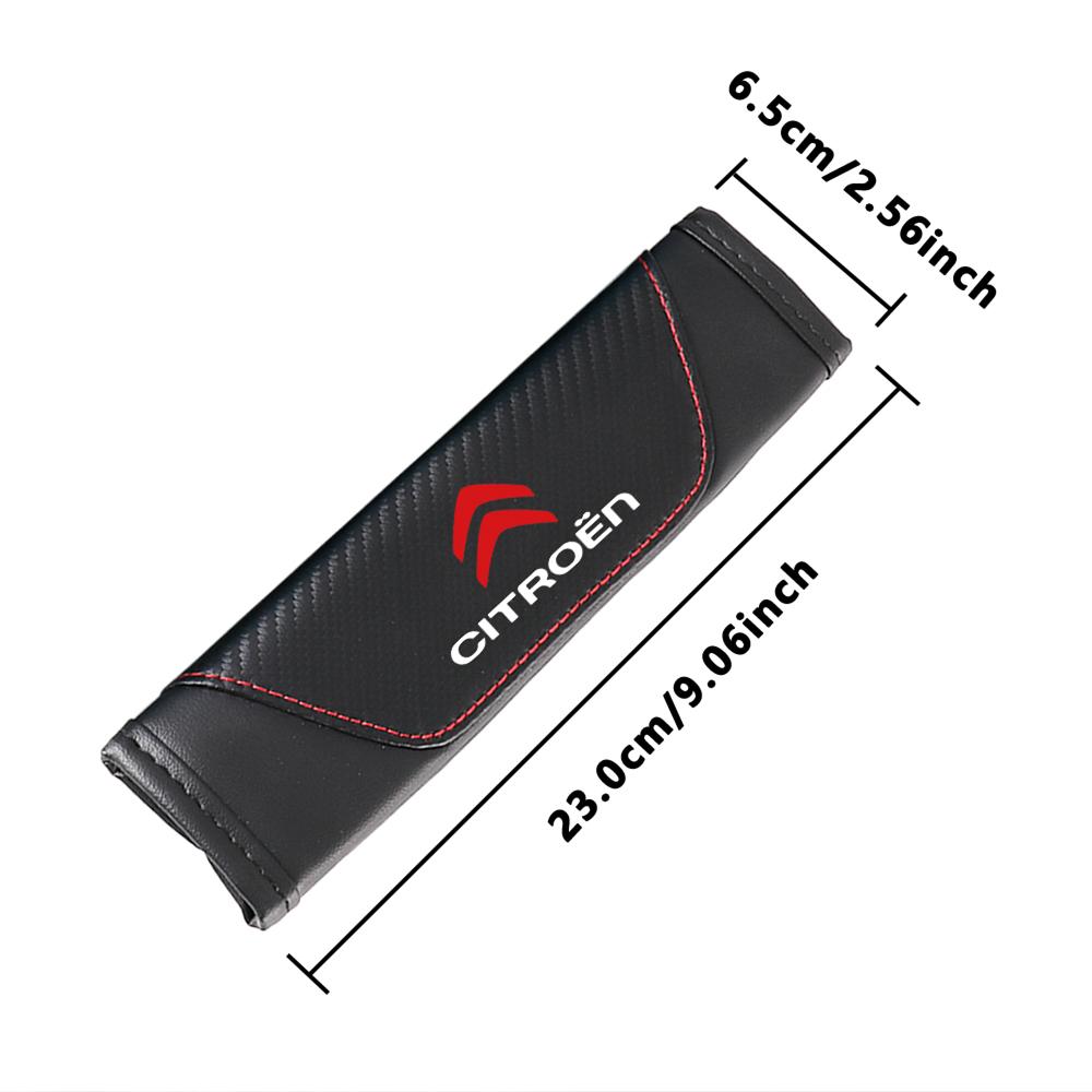 2Pcs Car Seat Belt Shoulder Carbon fiber Protector Pads For Citroen C1 C2 C3 C4 C4L C5 C6 C8 VTS C-ELYSEE Berlingo Xsara Celysee