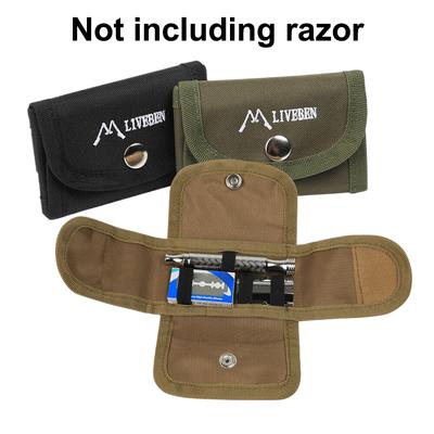 Oxford Cloth Safety Razor Case Vintage Storage Portable Razor Protective Sheath Folding Design Protective Beard Carrying
