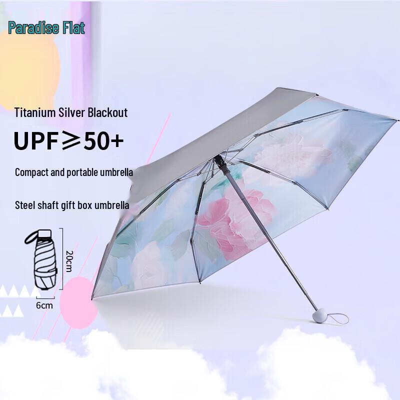 Paradise Floral Flow 5-Fold Portable UV Sun Umbrella