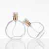 High-End Transparent Glass Perfume Bottle, Flat Round Bayonet, 30-50ml Press Spray