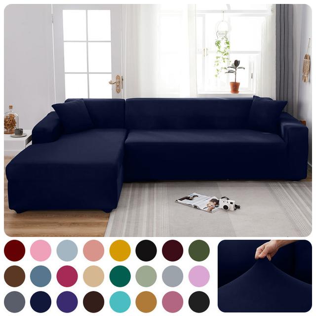 Elastischer Sofabezug, Sofa-Schonbezüge, einfarbig, Stretch-Sofabezüge, Couchbezug, L-förmiges Schnittsofa, Wohnzimmer, Zuhause, 1/2/3/4 Sitzplätze