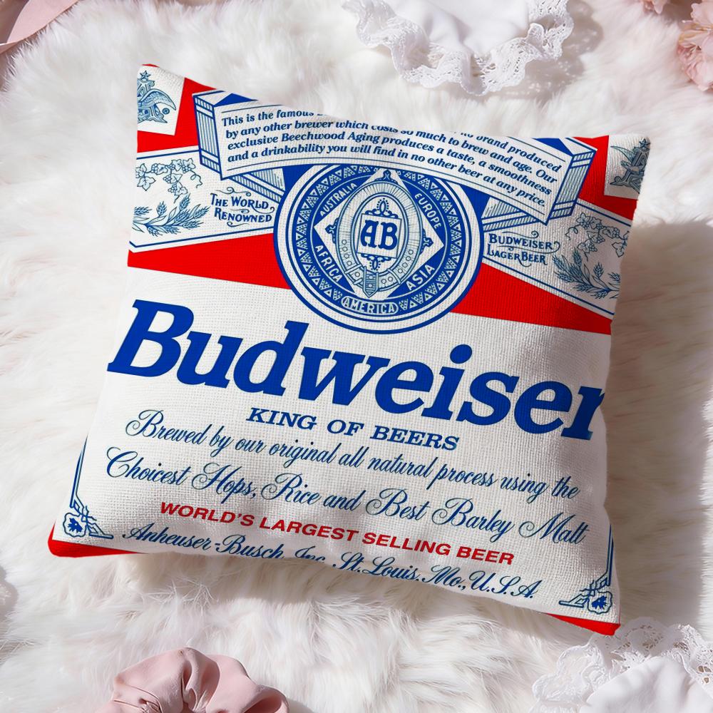 HOT B-BudweiserS Cushion Cover Premium Comfort Reversible Pillow Cove -Two in One Design for Any Room & Car Interior