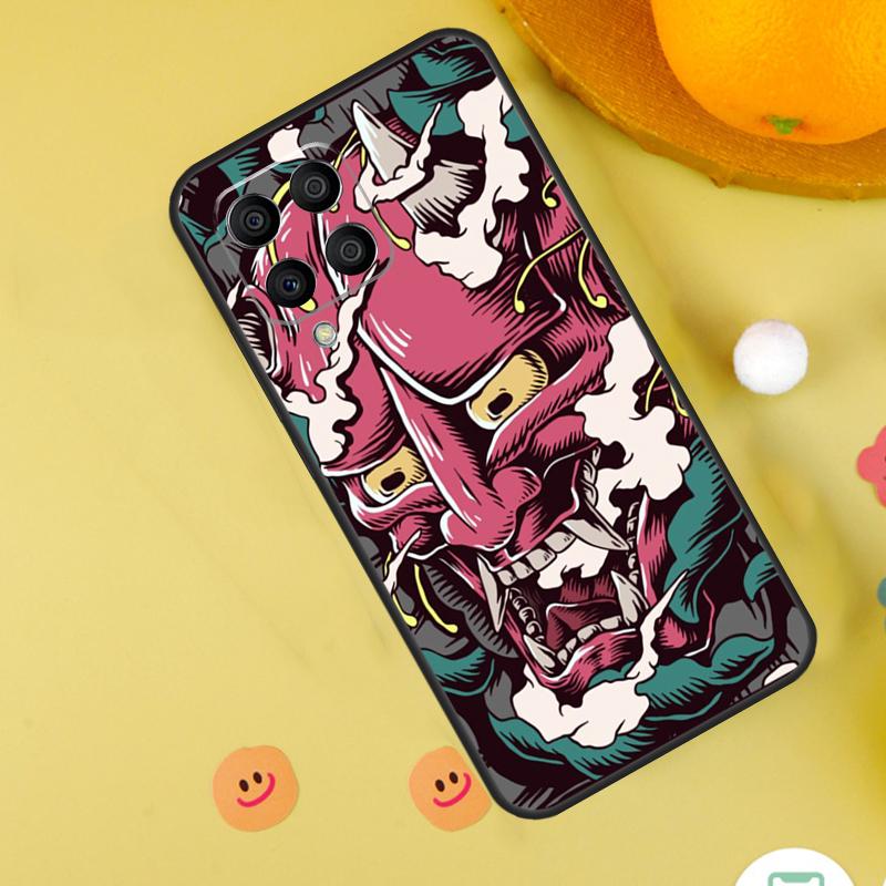 Japanese Hannya Oni Mask For Samsung Galaxy M54 M34 M14 M12 M32 M52 M53 M33 M13 M20 M21 M51 M15 M55 M31s M30s Case