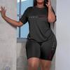 Women's Tracksuit Casual Summer Two Piece Sets Hot Sales Fashion Quality O-Neck Short Sleeve Sports T-Shirts Daily Clothing
