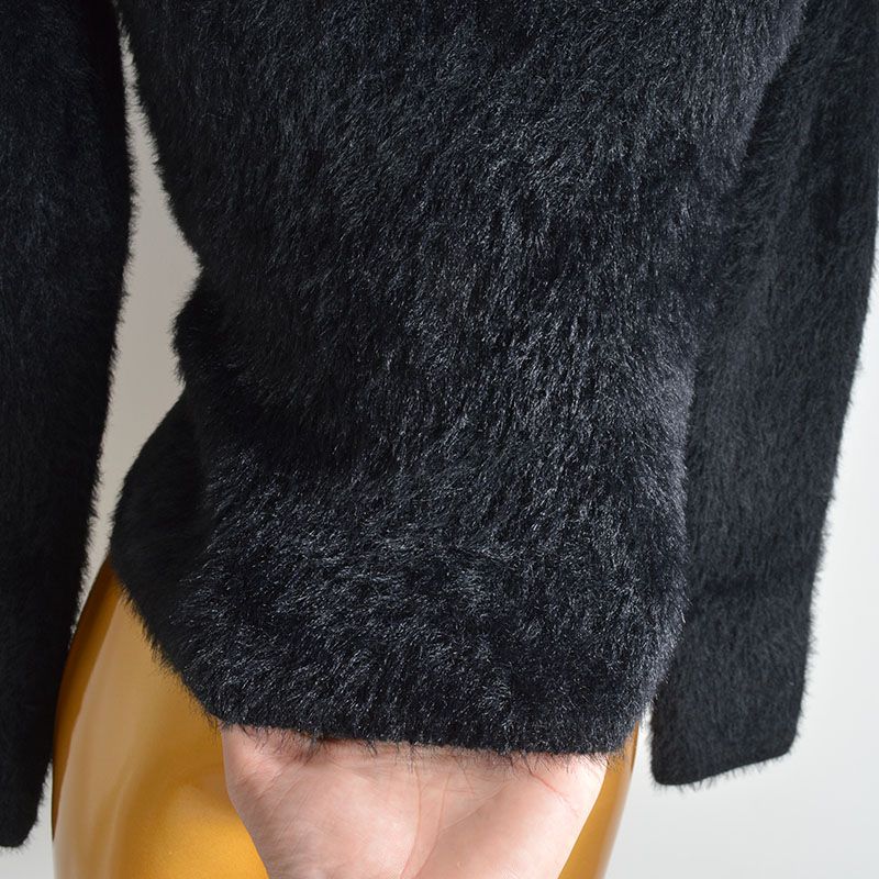 Cabinet New Arrival Imitation Mink Sexy off-Shoulder Sweater Knitwear Women's Clothing Fall and Winter Chic All-Matching Long Sleeve Top Trendy