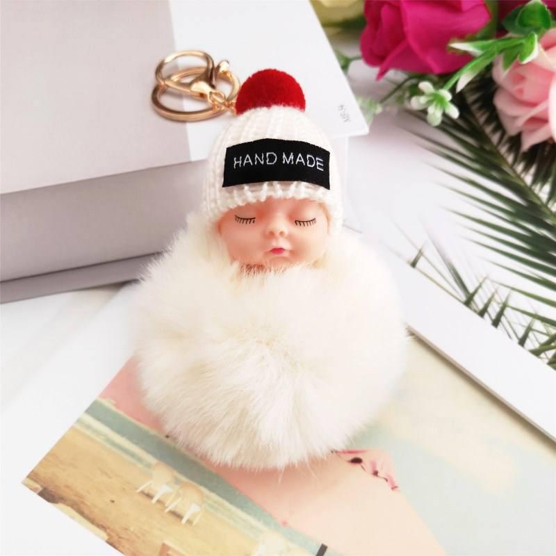 

Брелок для сплячої ляльки Чудовий плюшевий кульковий брелок для жінок Дівчат Універсальна сумка Шарм Кулон Подарунок на день народження бежевий