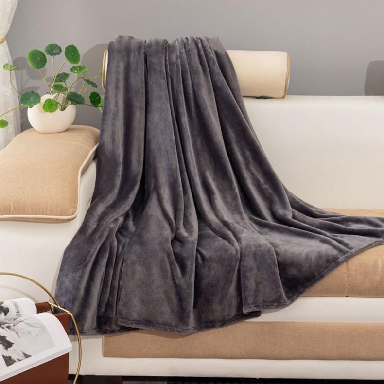 Solid Color Thickened Flannel Coral Velvet Blanket - Dual-sided for Bed or Office Nap