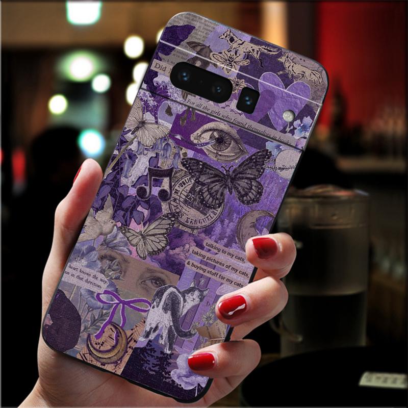 Phone Case For Google Pixel 10 9 Pro XL 9A 8 7 6 Pro Pixel 8A 7A 6A Pixel 8 7 6 5 Purple Aesthtic Case