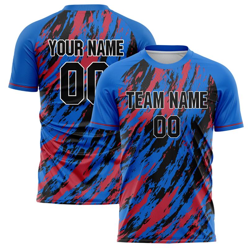 

Men Custom Football T-Shirt, DIY Team Name Number Crew Neck, Blue Loose Quick Dry Sports Team Uniform S