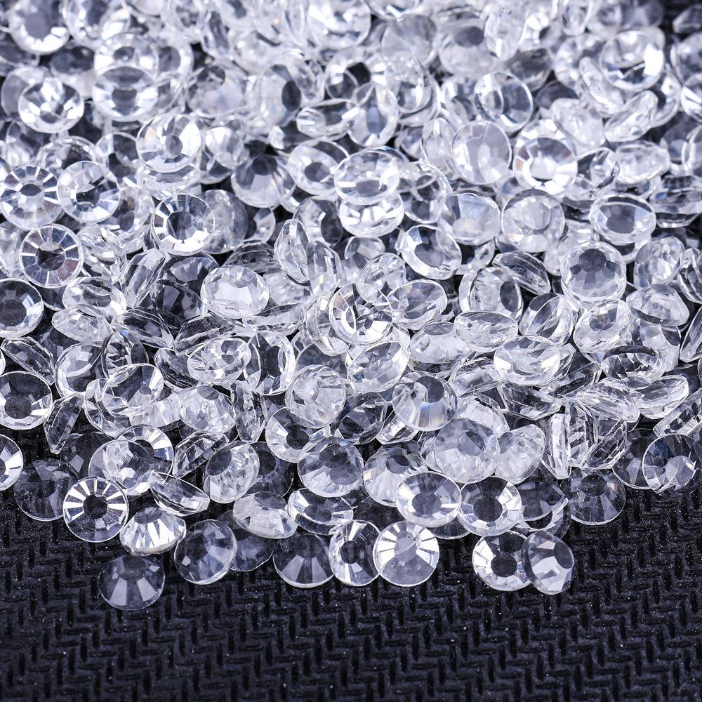 Wei Chen Rhinestone White Ab Color Flat Bottom Diamond Glue Bare Crystal Glass Fabric Clothing Nail Art Decoration