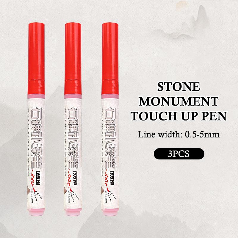 3Pcs Weatherproof Paint Marker Graffiti Pens Golden Tombstone Marker Pen Restores Faded Inscriptions On Gravestones And Granite