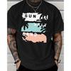 2025 Unisexs New Casual Pure Tshirt Featuring Sun Salt Sand Graphic Design Made From Suitable For Unisexs Summer Outdoor Apparel