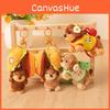 Cute Sausage Burger Dog Hamburger Nest Plush Toy Pendant Keychain For Children