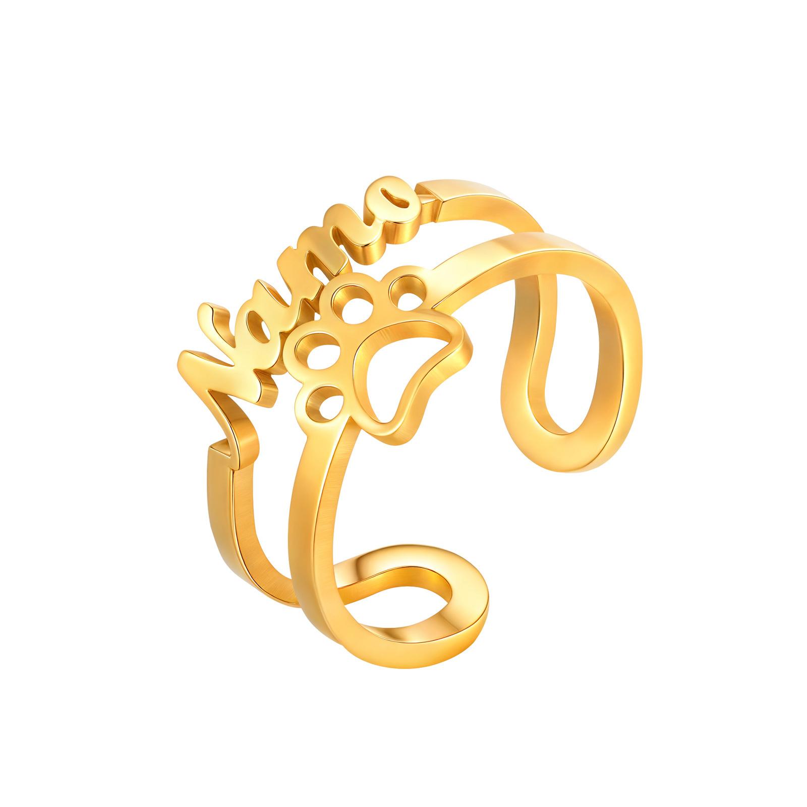 

Vnox Custom Personalized Name Rings For Women, Stainless Steel Adjustable Open Ring, Wedding Couples Lovers Jewelry