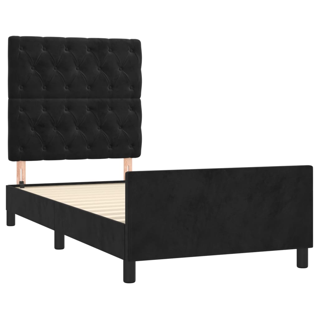 Bed Frame with Headboard Black 80 x 200 cm Velvet
