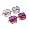Metal Frame Glasses, Men'S Square Hollow Design Sunglasses, Women'S Ins Face-Covering Sunglasses