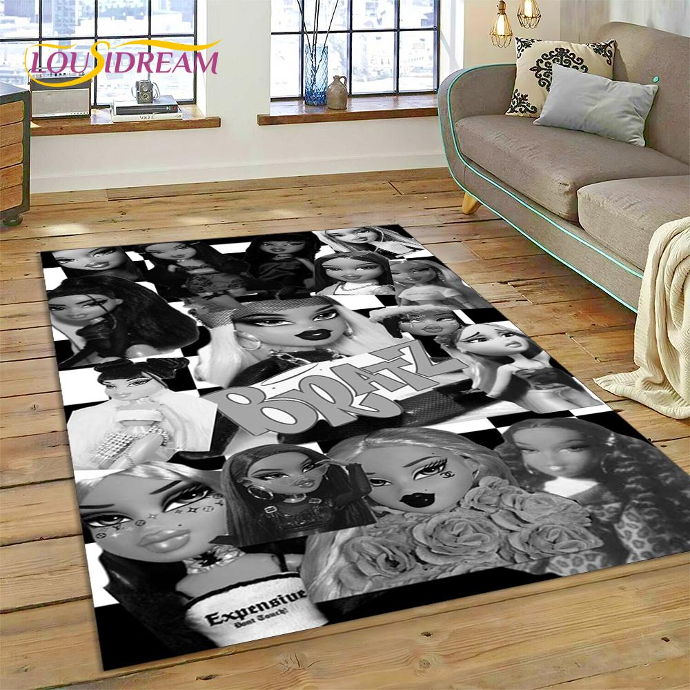 3D Cartoon Bratz Girlz Rock Game HD Carpet Rug for Home Living Room Bedroom Sofa Doormat Decor,kids Area Rug Non-slip Floor Mat