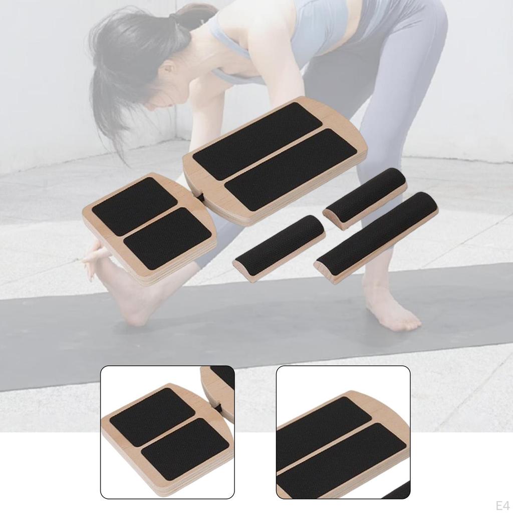 Single Board Ankle Balance Anti Slip Wooden Exerciser Foot Strengthener for Home Indoor