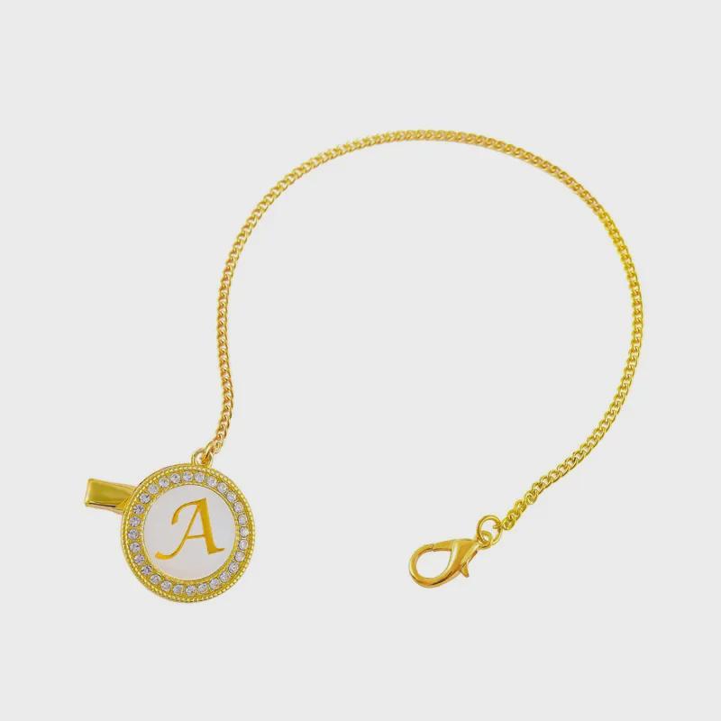 Metallic Diamond Baby Pacifier Clip with 26 Alphabet Options