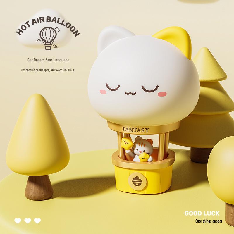 Charming Hot Air Balloon Night Light: Cute Cartoon Lamp & Kids' Gift