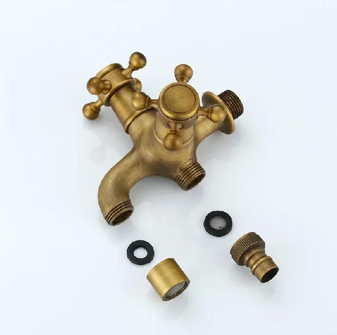 

Европейский антикварный кран двойного назначения стиль швабра кран для бассейна ванная комната настенный уличный садовый кран латунь винтажный универсальный Repl