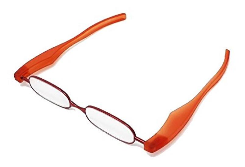 Foldable Reading Glasses Fits In a Breast Pocket [VIGRAD] Podreader SmartUltra-lightweight, Compact, +1.0~+3.0, (Podreader +1.0, Red)