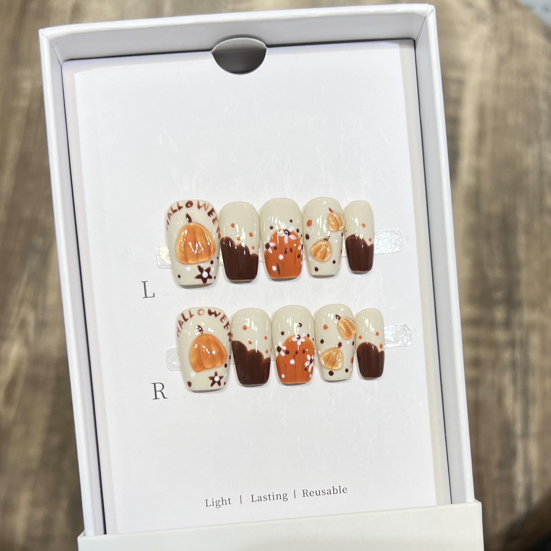 

Чистое ручное плетение брони Высококлассный ручной росписи Трехмерный пинчинг-клей Милый маникюр Large L