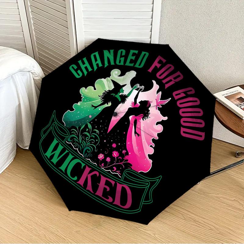 1pc Wicked Good Automatic Folding Umbrella, Portable Collapsible Design, Casual Outdoor Accessory L1127080